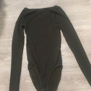 Free people olive scoop back bodysuit